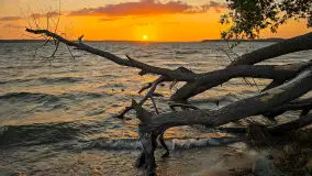 Zachód słońca w Pierkunowie, jezioro Kisajno, czerwiec 2025 r. - zdjęcie 13