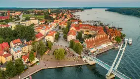 Mikołajki po zachodzie słońca z drona, sierpień 2025 r. - zdjęcie 19