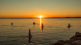 Zachód słońca nad jeziorem Śniardwy, Marina Śniardwy, sierpień 2025 r. - zdjęcie 11