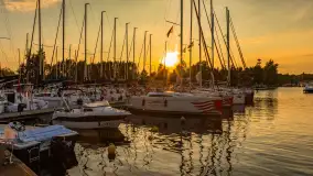 Wieczór i zachód słońca w porcie Keja, Węgorapa, Węgorzewo - zdjęcie 9