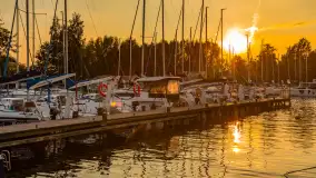 Wieczór i zachód słońca w porcie Keja, Węgorapa, Węgorzewo - zdjęcie 26