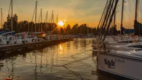 Wieczór i zachód słońca w porcie Keja, Węgorapa, Węgorzewo - zdjęcie 4