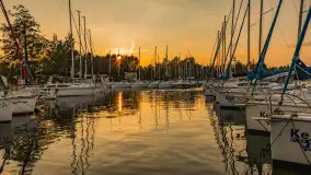 Wieczór i zachód słońca w porcie Keja, Węgorapa, Węgorzewo - zdjęcie 28