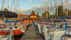 Wieczór i zachód słońca w porcie Keja, Węgorapa, Węgorzewo - zdjęcie 8