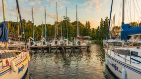 Wieczór i zachód słońca w porcie Keja, Węgorapa, Węgorzewo - zdjęcie 5