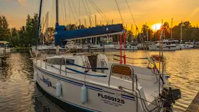 Wieczór i zachód słońca w porcie Keja, Węgorapa, Węgorzewo - zdjęcie 23