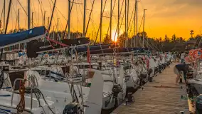 Wieczór i zachód słońca w porcie Keja, Węgorapa, Węgorzewo - zdjęcie 25