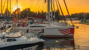 Wieczór i zachód słońca w porcie Keja, Węgorapa, Węgorzewo - zdjęcie 27