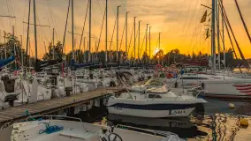 Wieczór i zachód słońca w porcie Keja, Węgorapa, Węgorzewo - zdjęcie 7