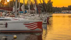 Wieczór i zachód słońca w porcie Keja, Węgorapa, Węgorzewo - zdjęcie 3