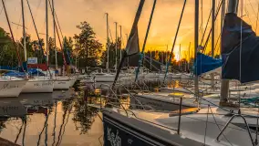 Wieczór i zachód słońca w porcie Keja, Węgorapa, Węgorzewo - zdjęcie 2