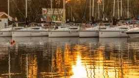 Wieczór i zachód słońca w porcie Keja, Węgorapa, Węgorzewo - zdjęcie 12