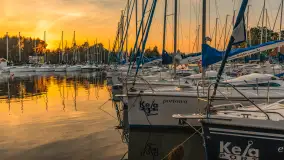 Wieczór i zachód słońca w porcie Keja, Węgorapa, Węgorzewo - zdjęcie 13