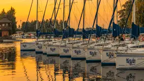 Wieczór i zachód słońca w porcie Keja, Węgorapa, Węgorzewo - zdjęcie 6