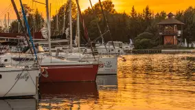 Wieczór i zachód słońca w porcie Keja, Węgorapa, Węgorzewo - zdjęcie 18