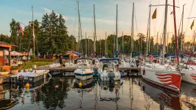 Wieczór i zachód słońca w porcie Keja, Węgorapa, Węgorzewo - zdjęcie 15