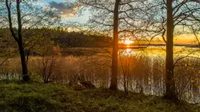 Zachód słońca nad jeziorem Gołdopiwo z drona, listopad 2025 r. - zdjęcie 29