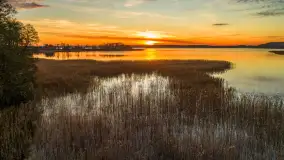 Zachód słońca nad jeziorem Gołdopiwo z drona, listopad 2025 r. - zdjęcie 10