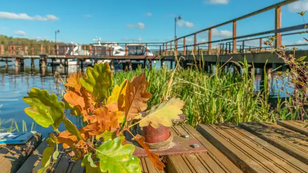 Łabędzi Ostrów i jezioro Kisajno w jesiennym wydaniu
