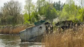 Niewielkie jezioro niedaleko śluzy Długopole, kwiecień 2025 r. - zdjęcie 6