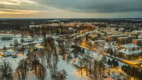 Giżycko pod koniec dnia z drona, styczeń 2026 r. - zdjęcie 13