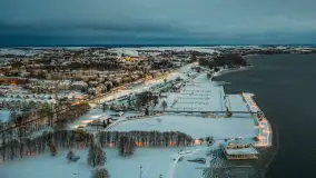 Giżycko pod koniec dnia z drona, styczeń 2026 r. - zdjęcie 25