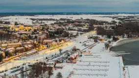 Giżycko pod koniec dnia z drona, styczeń 2026 r. - zdjęcie 30