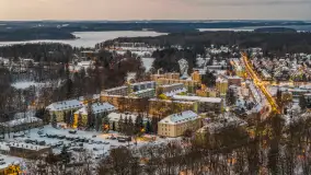 Giżycko pod koniec dnia z drona, styczeń 2026 r. - zdjęcie 17