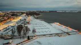 Giżycko pod koniec dnia z drona, styczeń 2026 r. - zdjęcie 33