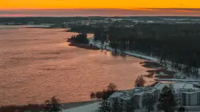 Giżycko pod koniec dnia z drona, styczeń 2026 r. - zdjęcie 14