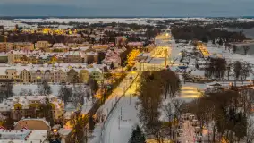 Giżycko pod koniec dnia z drona, styczeń 2026 r. - zdjęcie 34