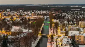 Giżycko pod koniec dnia z drona, styczeń 2026 r. - zdjęcie 22
