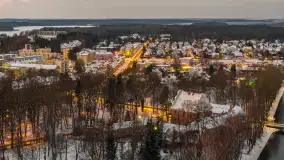 Giżycko pod koniec dnia z drona, styczeń 2026 r. - zdjęcie 9