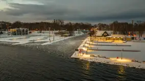 Giżycko pod koniec dnia z drona, styczeń 2026 r. - zdjęcie 8