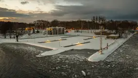 Giżycko pod koniec dnia z drona, styczeń 2026 r. - zdjęcie 21