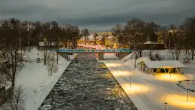 Giżycko pod koniec dnia z drona, styczeń 2026 r. - zdjęcie 15