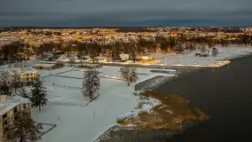 Giżycko pod koniec dnia z drona, styczeń 2026 r. - zdjęcie 29