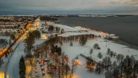 Giżycko pod koniec dnia z drona, styczeń 2026 r. - zdjęcie 38