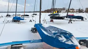 Pierwsze bojery w sezonie 2026 (styczeń), jezioro Śniardwy, Nowe Guty - zdjęcie 2