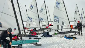 Pierwsze bojery w sezonie 2026 (styczeń), jezioro Śniardwy, Nowe Guty - zdjęcie 8