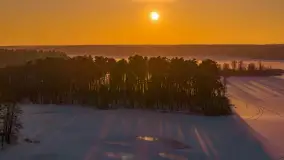 Zachód słońca nad jeziorem Nidzkim, Ruciane Nida z drona, styczeń 2026 r.  - zdjęcie 26