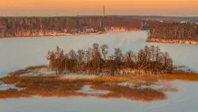 Zachód słońca nad jeziorem Nidzkim, Ruciane Nida z drona, styczeń 2026 r.  - zdjęcie 18