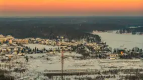 Zachód słońca nad jeziorem Nidzkim, Ruciane Nida z drona, styczeń 2026 r.  - zdjęcie 32