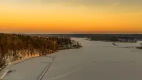Zachód słońca nad jeziorem Nidzkim, Ruciane Nida z drona, styczeń 2026 r.  - zdjęcie 24