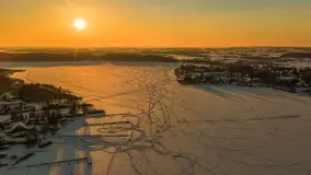 Zachód słońca nad jeziorem Bocznym z drona, styczeń 2026 r. - zdjęcie 13