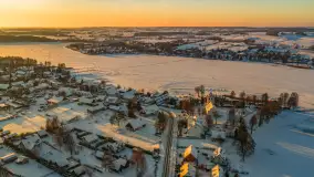 Zachód słońca nad jeziorem Bocznym z drona, styczeń 2026 r. - zdjęcie 19