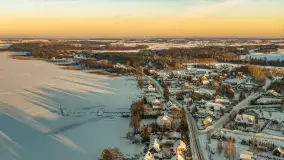 Zachód słońca nad jeziorem Bocznym z drona, styczeń 2026 r. - zdjęcie 15