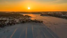 Zachód słońca nad jeziorem Bocznym z drona, styczeń 2026 r. - zdjęcie 28