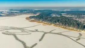 Jezioro Gołdopiwo i Brzezówka z drona, styczeń 2026 r. - zdjęcie 24