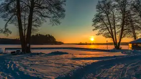 Zachód słońca nad jeziorem Nidzki, Pod Dębem, styczeń 2026 r. - zdjęcie 33